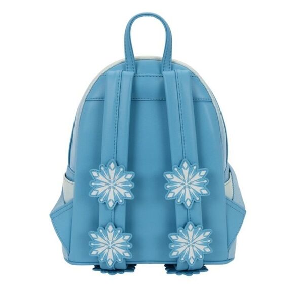 Loungefly Disney Frozen Elsa Mini Backpack Blue Sequin Snowflake Cosplay Bag NWT main image 4